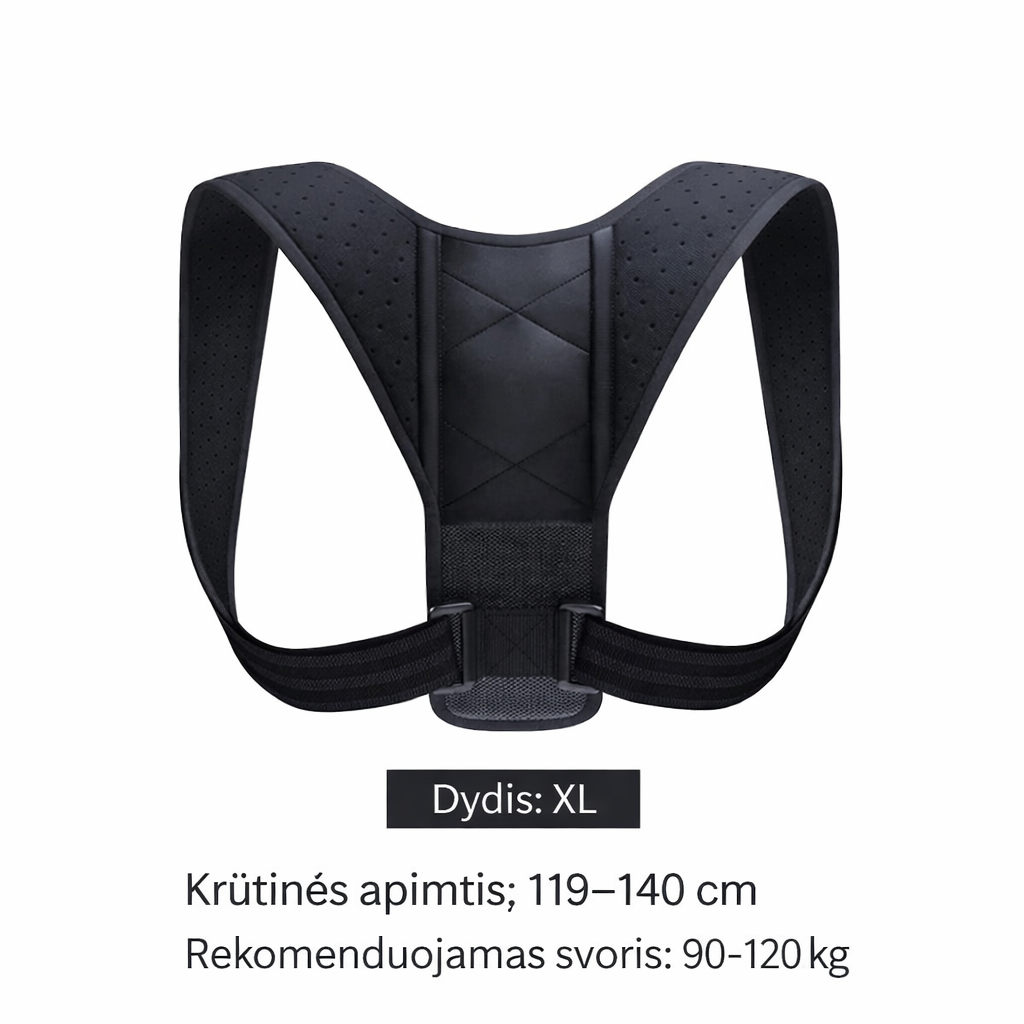 Laikysenos korekcinis diržas nugarai – kvėpuojantis, unisex