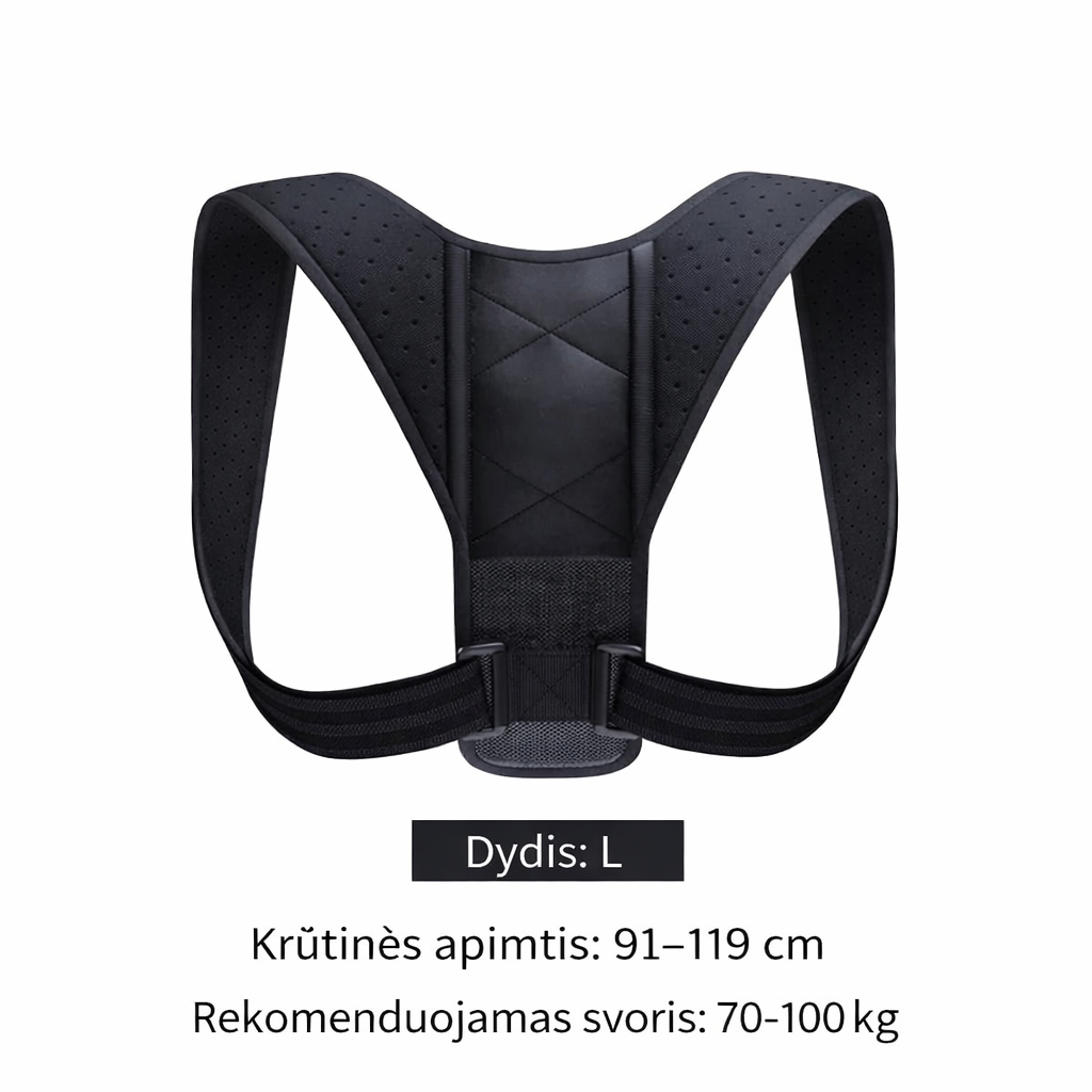 Laikysenos korekcinis diržas nugarai – kvėpuojantis, unisex