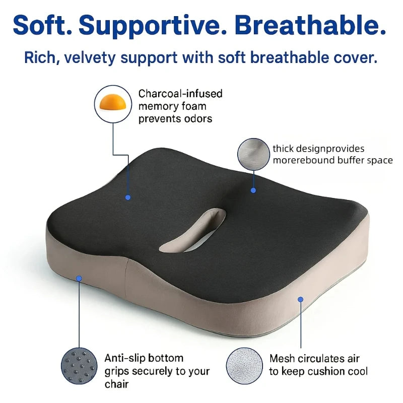 Memory foam seat cushion