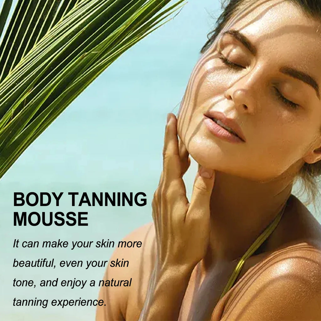 Summer Self-Tanning Mousse for Body - Natural Looking Golden Glow, Hydrating with Glycerin & Vitamin C, Quick-Dry, Plant Extract